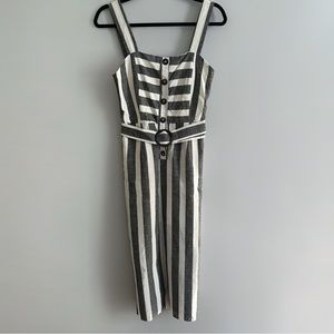 Papaya Vertical Striped Belted, Button Front Maxi Dress with Side Slits